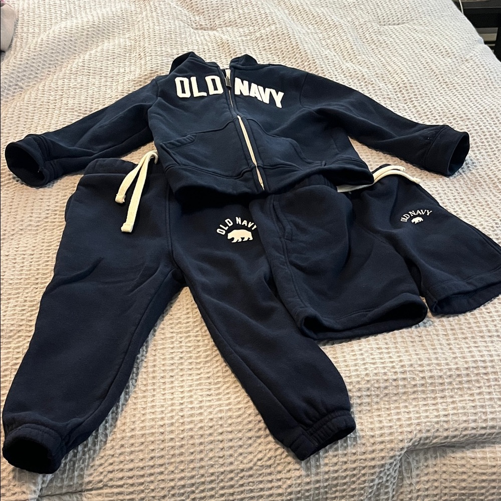 Old Navy Kids Dark Blue Sweatpants and Hoodie Set